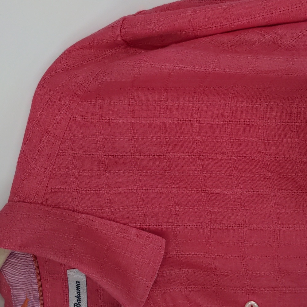 Tommy Bahama Men's Linen Pink‎ Shirt Size Extra Large Button Front Long Sleeve - Picture 9 of 14